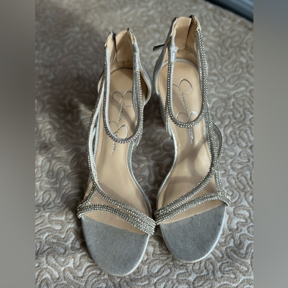 Jessica Simpson Silver Strappy Heels